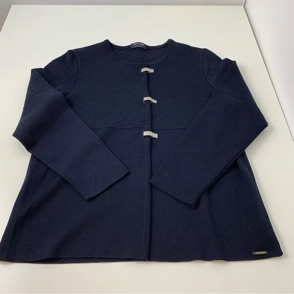 Saint James Cardigan Wool Blue France Sz 12 Metal Clasps Nautical Old Money - Picture 3 of 12